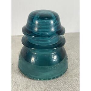 Aqua (Blue/Green) HAS CHIP Hemingray 42 Electrical Glass Insulator